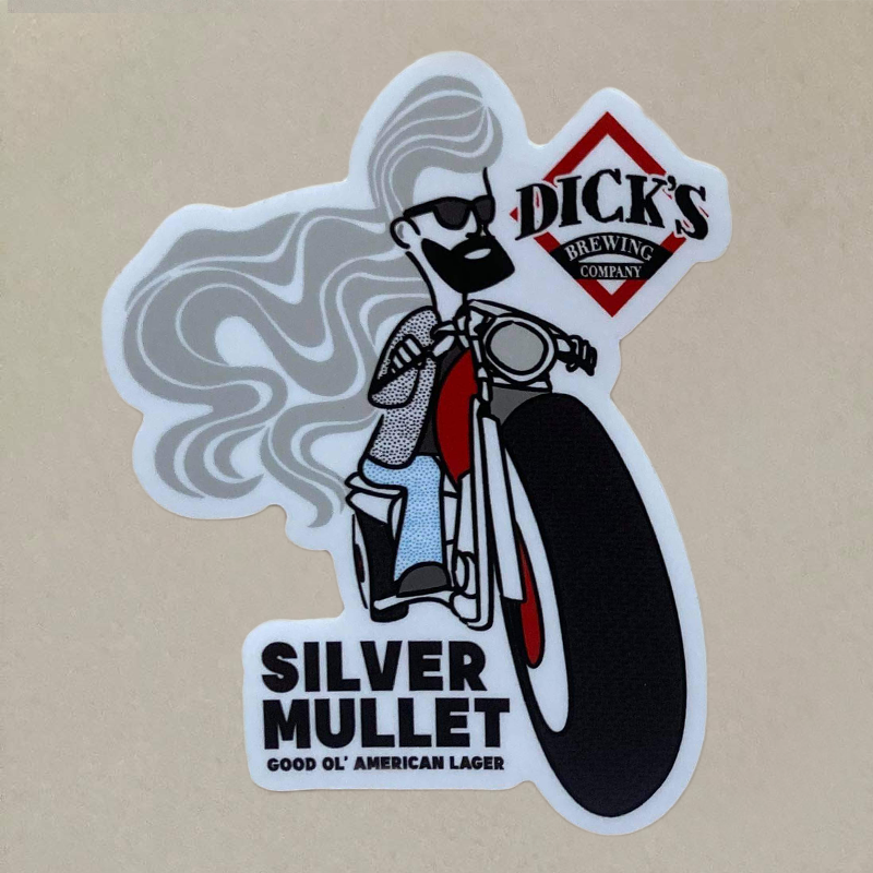 Silver Mullet Sticker Sticker