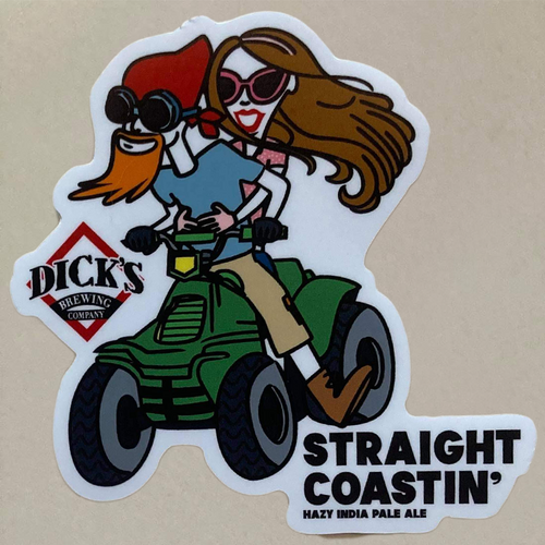 Straight Coastin' Sticker